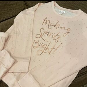 Brand New Pink Polka Dot Sweatshirt with Slogan